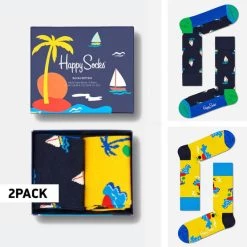 ΧΟΝΔΡΙΚΟ ΕΜΠΟΡΙΟ 😀 Κάλτσες Happy 🧦 Socks 2-Pack Sail Away Gift Unisex Κάλτσες Multicolour ⌛