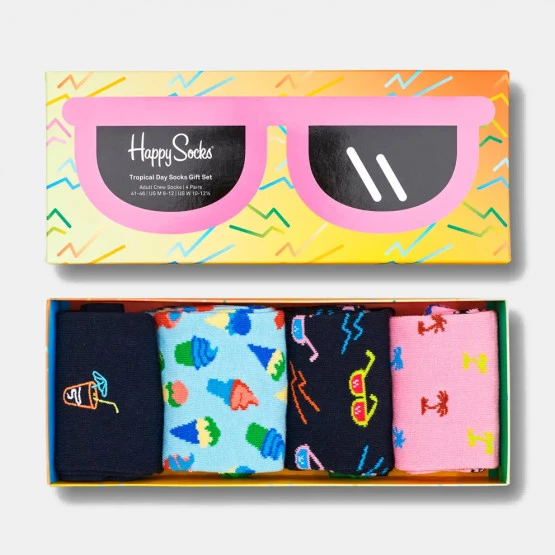 Εξοδος 🌟 Κάλτσες Happy 🧦 Socks 4-Pack Tropical Day 🧦 Socks Gift Set Unisex Κάλτσες Multicolour ⭐ 2 Εξοδος 🌟 Κάλτσες Happy 🧦 Socks 4-Pack Tropical Day 🧦 Socks Gift Set Unisex Κάλτσες Multicolour ⭐ - Image 2