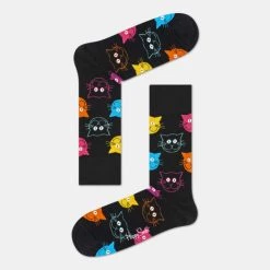 Best Pirce 👏 Κάλτσες Happy 🧦 Socks Cat Unisex Κάλτσες MULTICOLOUR 👏