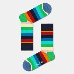 Αγορά 😍 Κάλτσες Happy 🧦 Socks Stripe Unisex Κάλτσες MULTICOLOUR ❤️