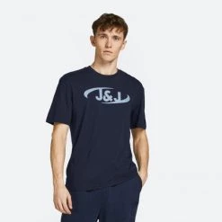 Πολύ καλή προσφορά 🔔 T-Shirts | Μπλούζα κοντό μανίκι Jack & Jones Ανδρικό T-Shirt NAVY BLAZER ⌛