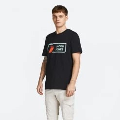 Flash Sale 🎁 T-Shirts | Μπλούζα κοντό μανίκι Jack & Jones Ανδρικό T-shirt BLACK ✨