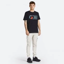 Flash Sale 🎁 T-Shirts | Μπλούζα κοντό μανίκι Jack & Jones Ανδρικό T-shirt BLACK ✨ -Jack-Jones Κατάστημα jack jones jcologan tee ss crew neck noos 5