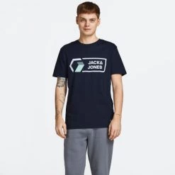 Καλύτερη πώληση ⌛ T-Shirts | Μπλούζα κοντό μανίκι Jack & Jones Ανδρικό T-shirt NAVY BLAZER ⌛
