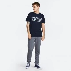 Καλύτερη πώληση ⌛ T-Shirts | Μπλούζα κοντό μανίκι Jack & Jones Ανδρικό T-shirt NAVY BLAZER ⌛ -Jack-Jones Κατάστημα jack jones jcologan tee ss crew neck noos 8