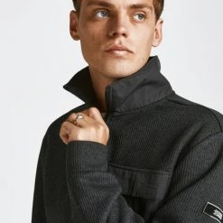 Προώθηση 🔥 Ζακέτες Jack & Jones Ανδρική Ζακέτα Black 🔔 -Jack-Jones Κατάστημα jack jones jcopocket knit cardigan ln 2