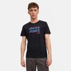 Πολύ καλή προσφορά 🌟 T-Shirts | Μπλούζα κοντό μανίκι Jack & Jones Ανδρικό T-Shirt Black 🎁