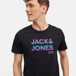 Πολύ καλή προσφορά 🌟 T-Shirts | Μπλούζα κοντό μανίκι Jack & Jones Ανδρικό T-Shirt Black 🎁 -Jack-Jones Κατάστημα jack jones jcoseth tee ss crew neck ln 12
