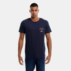 Εκπτωση 🤩 T-Shirts | Μπλούζα κοντό μανίκι Jack & Jones Ανδρικό T-Shirt Navy Blazer 🔔