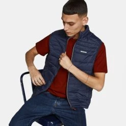 Best Pirce 🥰 Αμάνικα Μπουφάν Jack & Jones Ανδρικό Αμάνικο Μπουφάν NAVY BLAZER 🔥 -Jack-Jones Κατάστημα jack jones jjeace bodywarmer collar noos 2