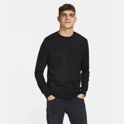 Τοπ 10 😍 Φούτερ Jack & Jones Basic Crew Neck Noos Ανδρικό Φούτερ BLACK 🤩