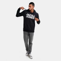 Το φθηνότερο 🥰 Μπλούζες με Κουκούλα Jack & Jones Ανδρική Μπλούζα με Κουκούλα Black 🎁 -Jack-Jones Κατάστημα jack jones jjecorp logo sweat hood noos 4
