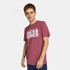 Ολοκαίνουργιο ⌛ T-Shirts | Μπλούζα κοντό μανίκι Jack & Jones Logo Ανδρικό T-shirt Hawthorn Rose 🔥 -Jack-Jones Κατάστημα jack jones jjecorp logo tee ss o neck noos 2