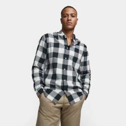 Εξοδος 🔔 Πουκάμισα Jack & Jones Gingham Checked Ανδρικό Πουκάμισο WHISPER WHITE 🌟 -Jack-Jones Κατάστημα jack jones jjegingham twill shirt l s noos 2