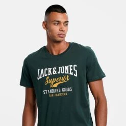 Νέος 👍 T-Shirts | Μπλούζα κοντό μανίκι Jack & Jones Ανδρικό T-shirt Pine Grove 🛒 -Jack-Jones Κατάστημα jack jones jjelogo tee ss o neck 2 col aw22 sn 2