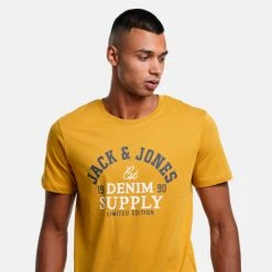 Best Pirce ❤️ T-Shirts | Μπλούζα κοντό μανίκι Jack & Jones Ανδρικό T-shirt HARVEST GOLD ✨ -Jack-Jones Κατάστημα jack jones jjelogo tee ss o neck 2 col aw22 sn 6