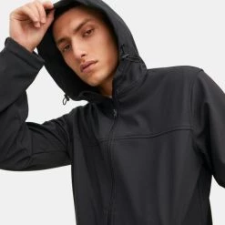 Καλύτερη πώληση 💯 Μπουφάν Jack & Jones Ανδρικό Μπουφάν BLACK 👍 -Jack-Jones Κατάστημα jack jones jjemarvin hood softshell noos 2