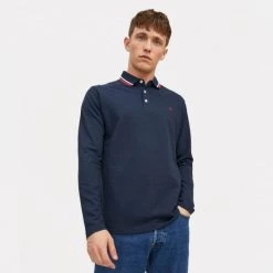 Τοπ 10 ⭐ Πόλο Τ-shirts Jack & Jones Jjepaulos Ανδρικό Πόλο T-shirt NAVY BLAZER 🔔