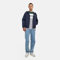 Ολοκαίνουργιο 🛒 Ζακέτες Jack & Jones Jjerush Ανδρικό Μπουφάν NAVY BLAZER 👍 -Jack-Jones Κατάστημα jack jones jjerush hood bomber noos 5