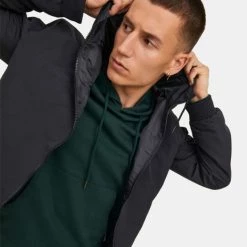 Προϋπολογισμός 🧨 Μπουφάν Jack & Jones Jjerush Ανδρικό Μπουφάν Black 😀 -Jack-Jones Κατάστημα jack jones jjerush hood bomber noos 8