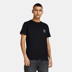Προώθηση 🧨 T-Shirts | Μπλούζα κοντό μανίκι Jack & Jones Ανδρικό T-shirt BLACK 👏