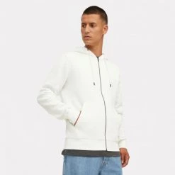 Flash Sale ✨ Ζακέτες Jack & Jones Basic Sweat Zip Ανδρική Ζακέτα Cloud Dancer ✔️