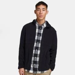 Προώθηση ✔️ Ζακέτες Jack & Jones Fleece Ανδρική Ζακέτα BLACK 🎁