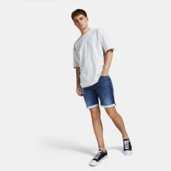 Καλύτερη πώληση ✔️ Τζιν Σορτς/Βερμούδες Jack & Jones Jjirick Ανδρικό Jean Σορτς Blue Denim 🥰 -Jack-Jones Κατάστημα jack jones jjirick jjicon shorts ge 835 ik sn 2