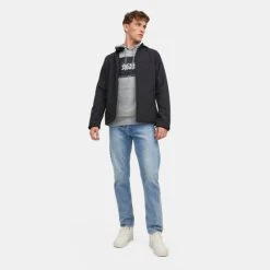 Ολοκαίνουργιο 😉 Μπλούζες με Κουκούλα Jack & Jones Ανδρική Μπλούζα με Κουκούλα LIGHT GREY MELANGE 💯 -Jack-Jones Κατάστημα jack jones jjlock sweat hood 10