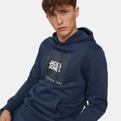 Πολύ καλή προσφορά 🥰 Μπλούζες με Κουκούλα Jack & Jones Ανδρική Μπλούζα με Κουκούλα NAVY BLAZER 😉 -Jack-Jones Κατάστημα jack jones jjlock sweat hood 19