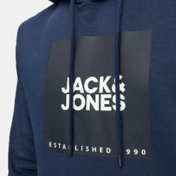 Πολύ καλή προσφορά 🥰 Μπλούζες με Κουκούλα Jack & Jones Ανδρική Μπλούζα με Κουκούλα NAVY BLAZER 😉 -Jack-Jones Κατάστημα jack jones jjlock sweat hood 20