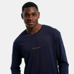 Καλύτερη πώληση 👍 Μπλούζα μακρύ μανίκι Jack & Jones Ανδρική Μπλούζα με Μακρύ Μανίκι NAVY BLAZER 😉 -Jack-Jones Κατάστημα jack jones jjnew state tee ls crew neck 6