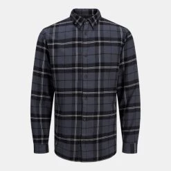 Τοπ 10 🔔 Πουκάμισα Jack & Jones Plain Autumn Check Ανδρικό Πουκάμισο Ombre Blue 👍
