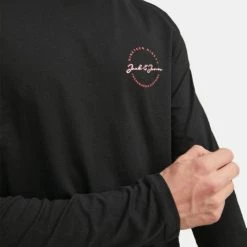 Εξοδος ⌛ Μπλούζα μακρύ μανίκι Jack & Jones Ανδρική Μπλούζα με Μακρύ Μανίκι BLACK ⭐ -Jack-Jones Κατάστημα jack jones jjstamp tee ls crew neck 21