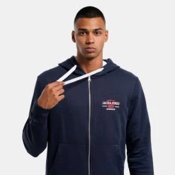 Εξοδος 🎉 Ζακέτες Jack & Jones Ανδρική Ζακέτα NAVY BLAZER 🌟 -Jack-Jones Κατάστημα jack jones jjstamp zip hood small 2