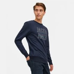 Κουπόνι 🎉 Φούτερ Jack & Jones Ανδρική Μπλούζα με Μακρύ Μανίκι NAVY BLAZER 😉