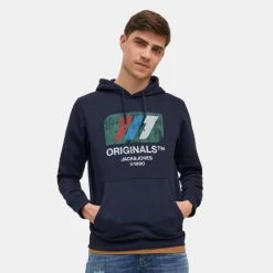 Καλύτερες κριτικές για 🔥 Μπλούζες με Κουκούλα Jack & Jones Ανδρική Μπλούζα με Κουκούλα NAVY BLAZER ⭐