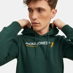 Η καλύτερη συμφωνία ✨ Μπλούζες με Κουκούλα Jack & Jones Ανδρική Μπλούζα με Κουκούλα Trekking Green 👍 -Jack-Jones Κατάστημα jack jones jornate sweat hood 2