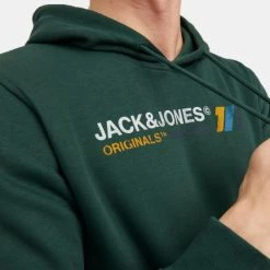 Η καλύτερη συμφωνία ✨ Μπλούζες με Κουκούλα Jack & Jones Ανδρική Μπλούζα με Κουκούλα Trekking Green 👍 -Jack-Jones Κατάστημα jack jones jornate sweat hood 3