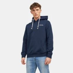ΧΟΝΔΡΙΚΟ ΕΜΠΟΡΙΟ 🛒 Μπλούζες με Κουκούλα Jack & Jones Jortons Ανδρική Μπλούζα με Κουκούλα NAVY BLAZER 😍