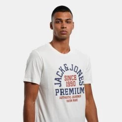 Τοπ 10 🔔 T-Shirts | Μπλούζα κοντό μανίκι Jack & Jones Ανδρικό T-Shirt Cloud Dancer ✨ -Jack-Jones Κατάστημα jack jones jprblubooster ss tee crew neck sep 22 10