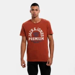 Ολοκαίνουργιο ⌛ T-Shirts | Μπλούζα κοντό μανίκι Jack & Jones Ανδρικό T-Shirt Roasted Russet 🥰