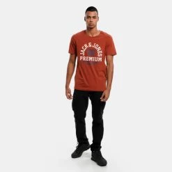 Ολοκαίνουργιο ⌛ T-Shirts | Μπλούζα κοντό μανίκι Jack & Jones Ανδρικό T-Shirt Roasted Russet 🥰 -Jack-Jones Κατάστημα jack jones jprblubooster ss tee crew neck sep 22 7