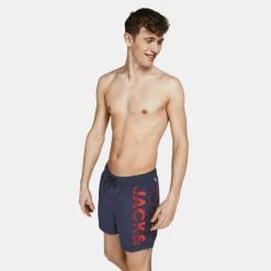 Εξοδος 😀 Μαγιό Jack & Jones Ανδρικό Σορτς Μαγιό NAVY BLAZER 🧨 -Jack-Jones Κατάστημα jack jones jpstcrete jjswim akm logo sn 10