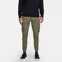 Κουπόνι ❤️ Ανδρικά Cargo & Chinos Παντελόνια & Σορτς Jack & Jones Ανδρικό Cargo Παντελόνι OLIVE NIGHT ❤️