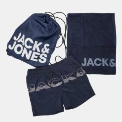 Ολοκαίνουργιο ⌛ Μαγιό Jack & Jones Ανδρικό Σετ Παραλίας NAVY BLAZER 🌟
