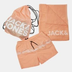 Ολοκαίνουργιο ✨ Μαγιό Jack & Jones Ανδρικό Σετ Παραλίας Shell Coral 💯