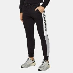 Flash Sale 🥰 Φόρμες Jack & Jones Will Logo Ανδρικό Πανετλόνι Φόρμας Black 🎉