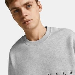 Νέος 🎁 Φούτερ Jack & Jones Ανδρική Μπλούζα Φούτερ WHITE MELANGE 🔥 -Jack-Jones Κατάστημα jack jones sweat male knit pl65 co35 2
